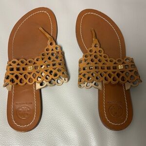 Tory Burch Brown Cutout Sandals